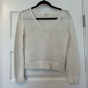 Leallo cotton knit sweater, white